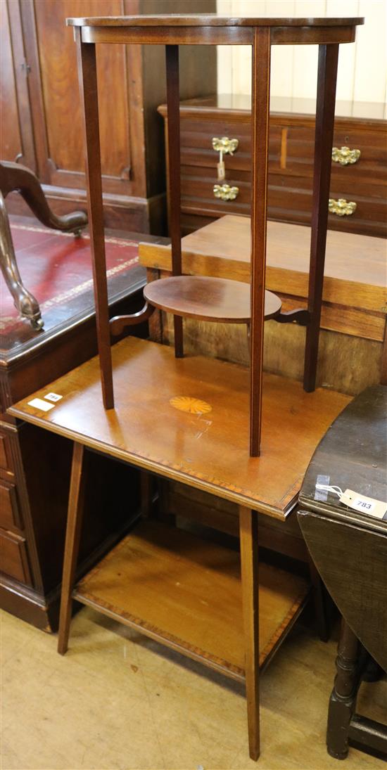 Edwardian occasional table & 1 other